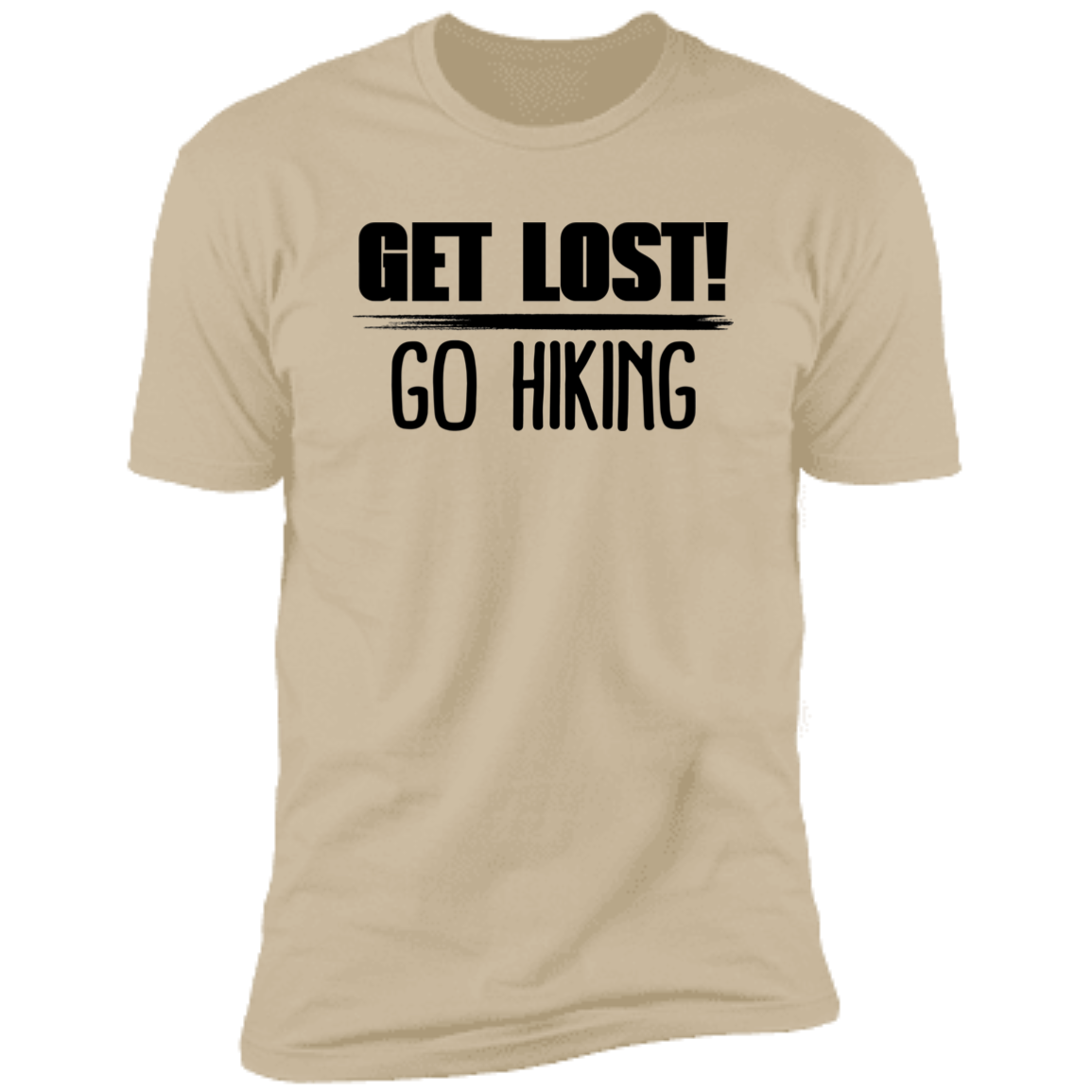 Get Lost Go Hiking - Premium Unisex Cotton Jersey Tee - Sand / X-Small - Fail Upward