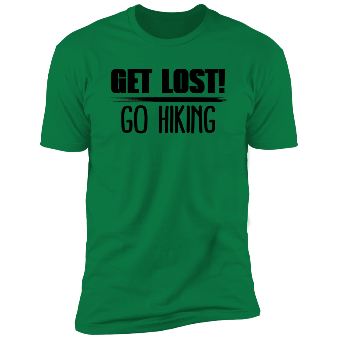 Get Lost Go Hiking - Premium Unisex Cotton Jersey Tee - Kelly Green / X-Small - Fail Upward