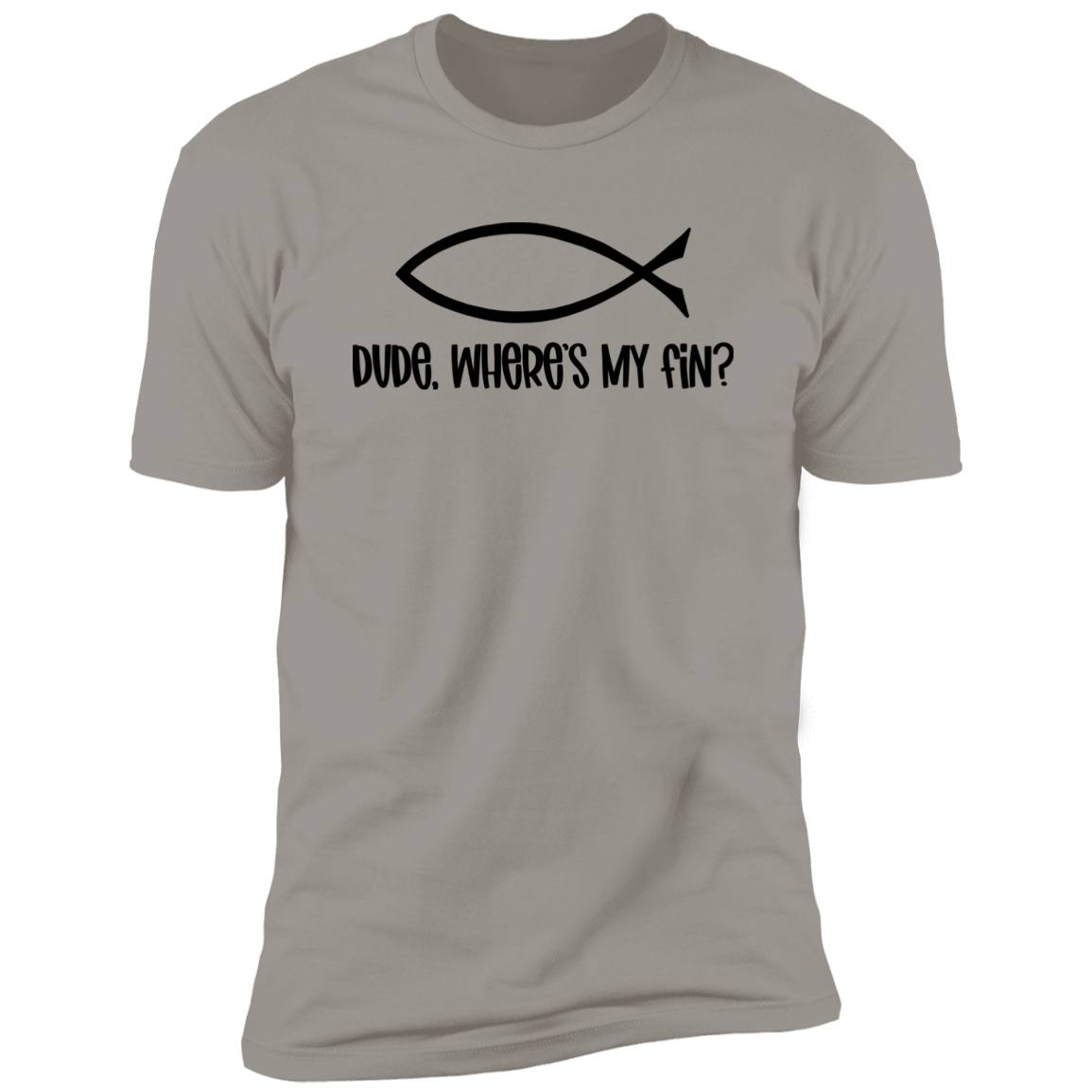 Dude, Where's My Fin? - Premium Unisex Cotton Jersey Tee - Light Grey / X-Small - Fail Upward