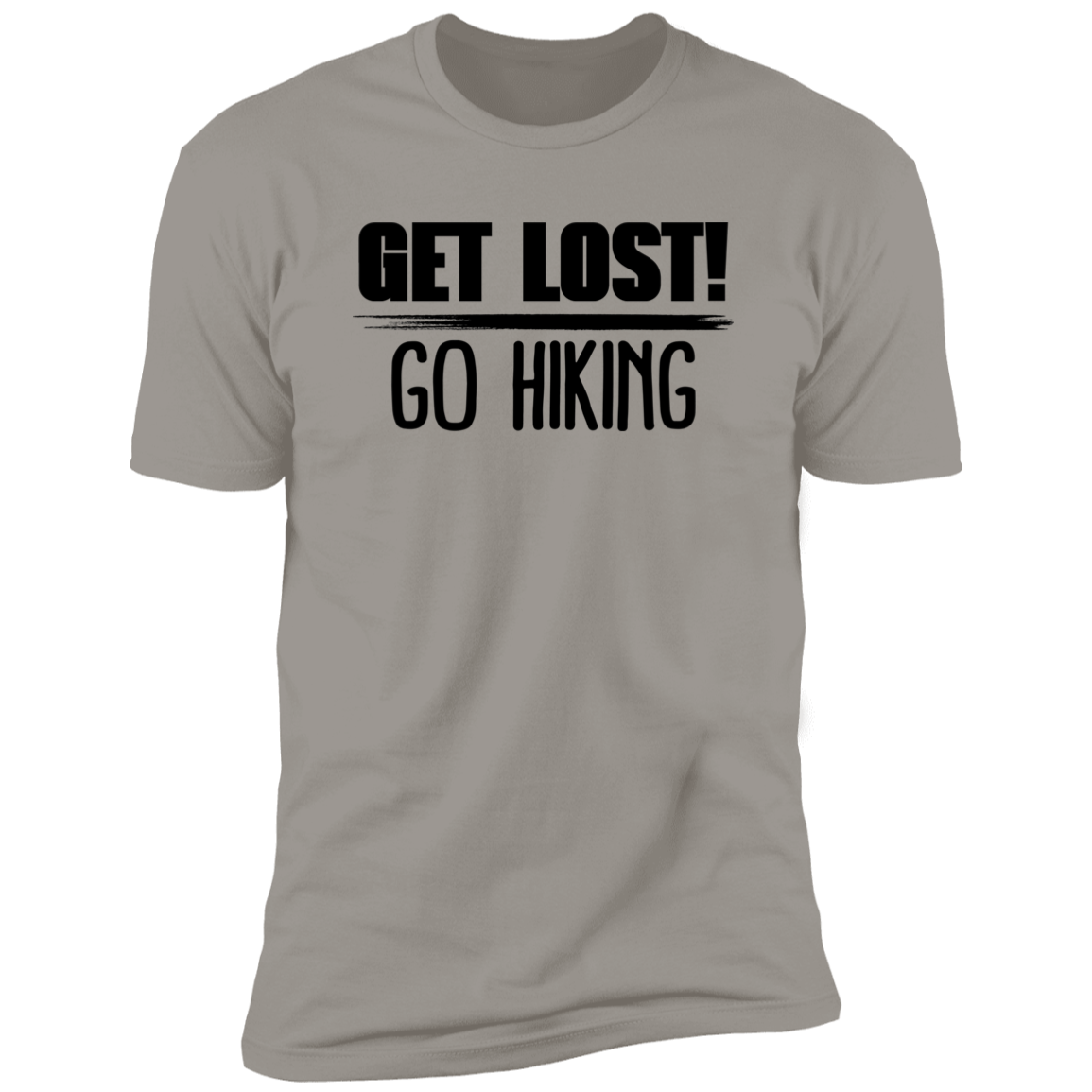 Get Lost Go Hiking - Premium Unisex Cotton Jersey Tee - Light Grey / X-Small - Fail Upward