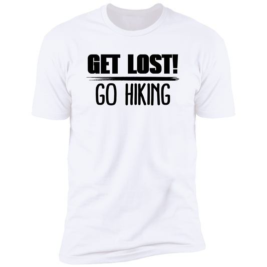 Get Lost Go Hiking - Premium Unisex Cotton Jersey Tee - White / X-Small - Fail Upward