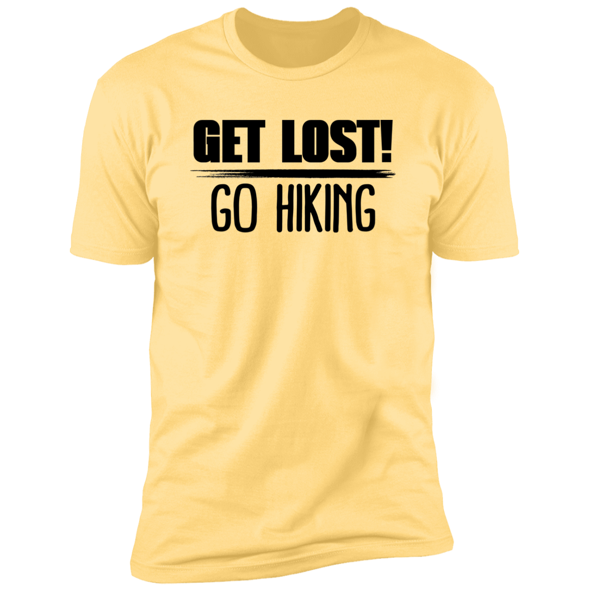 Get Lost Go Hiking - Premium Unisex Cotton Jersey Tee - Banana Cream / X-Small - Fail Upward