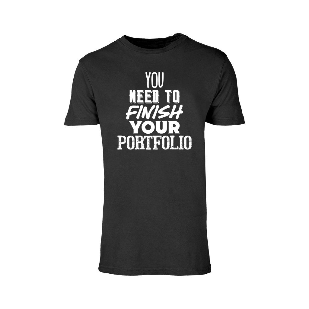 You Need To Finish Your Portfolio - Unisex Vintage Crewneck Tee - XS / Vintage Black - Fail Upward