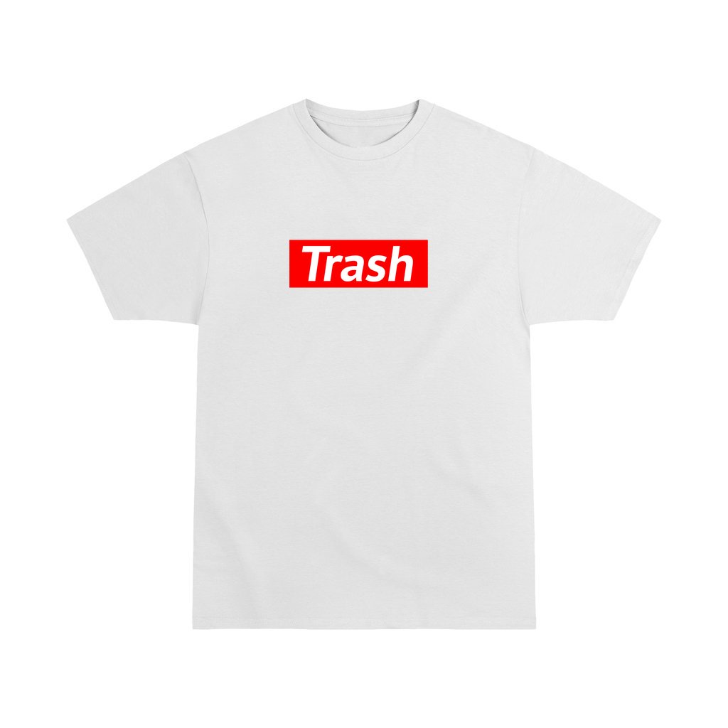 Trash (Supreme Parody) - Men's Premium Short Sleeve Tee - S / White - Fail Upward