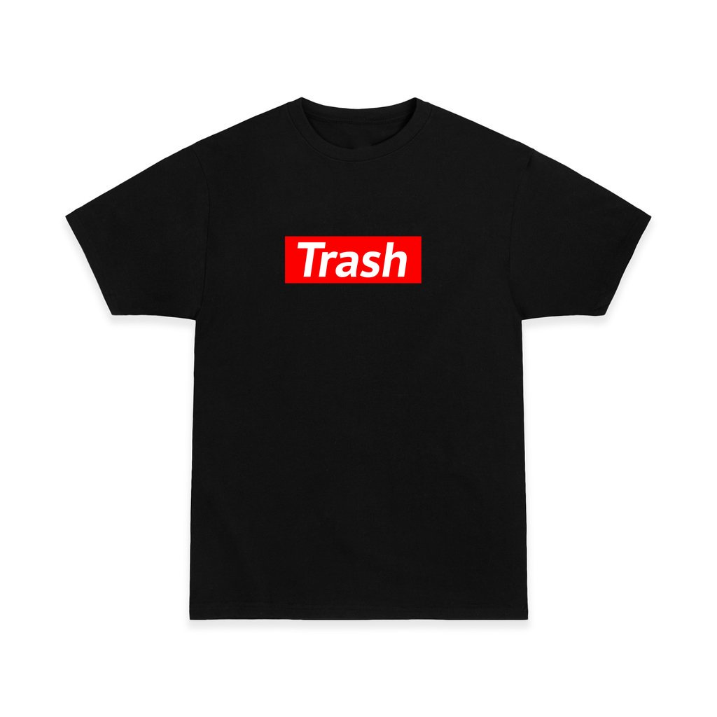 Trash (Supreme Parody) - Men's Premium Short Sleeve Tee - S / Black - Fail Upward